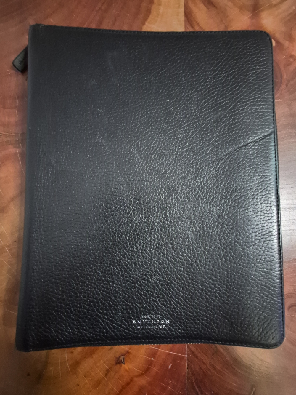 Smythson Of Bond St Luxury Leather Tablet Case Black